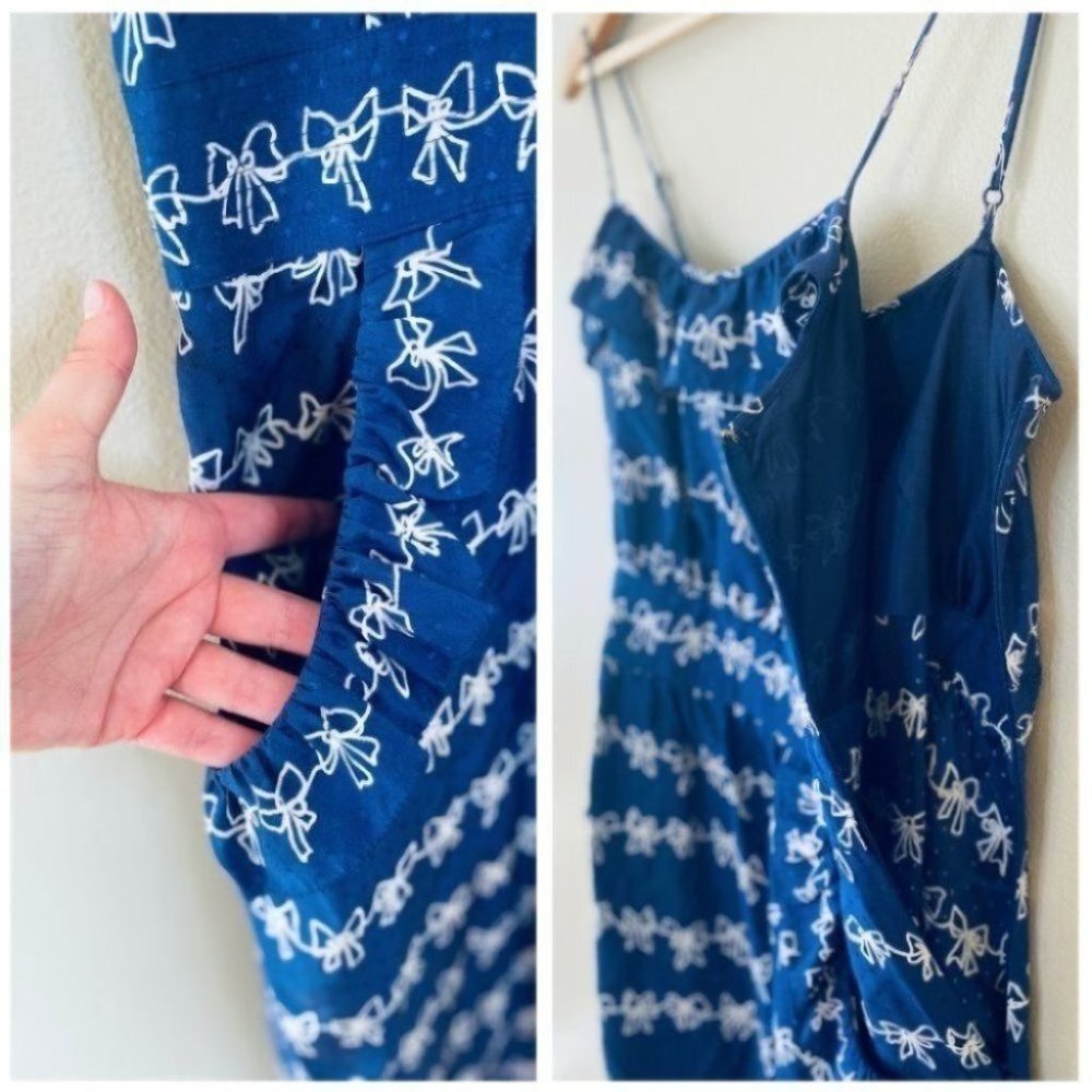10 Marc by Marc Jacobs Blue White Bow Ruffle Dress